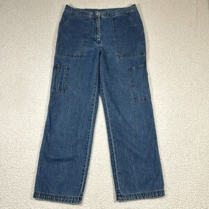 Vintage Y2K Lauren Jeans Co Women's Wide Leg Cargo Jeans Ralph Lauren Size M